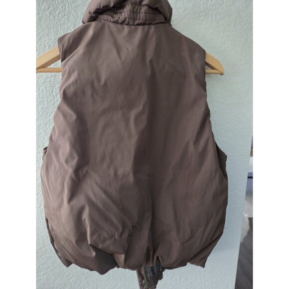Gap Puffer OliveGreen Lined Pockets Full Zip Women’s Sz M Bubble Sleeveless Vest - Picture 2 of 10